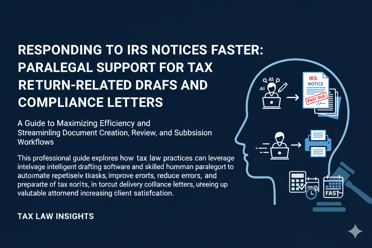 Image for Responding to IRS Notices Faster: Paralegal Support for Tax Return-Related Drafts and Compliance Letters
